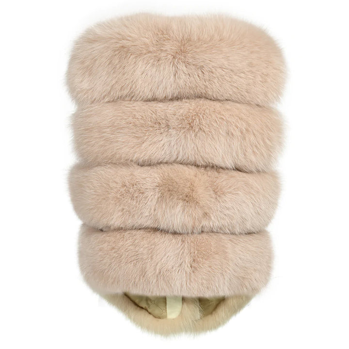 Ami Beige Fox Fur Vest