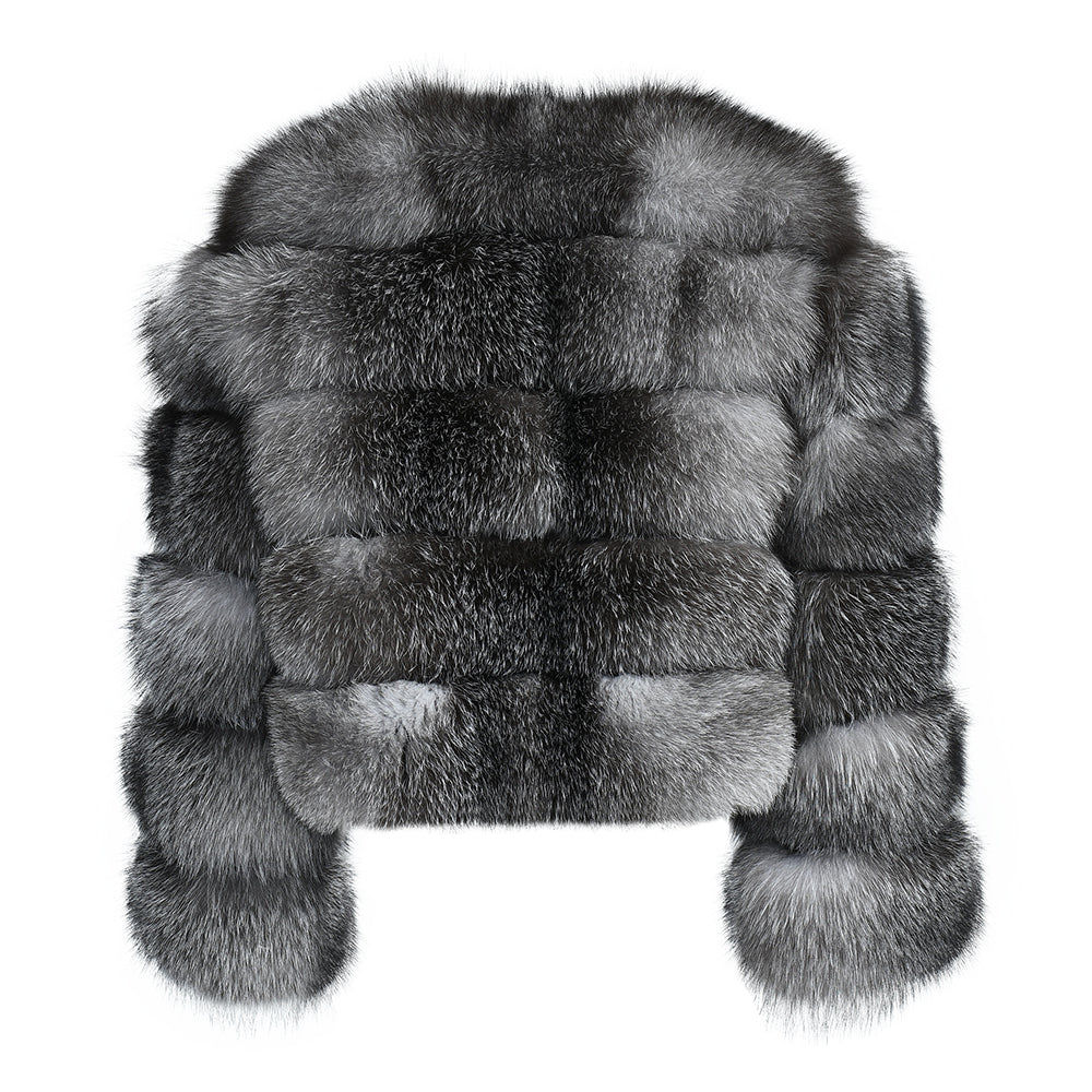 Rouge Natural Grey Fox Fur Jacket