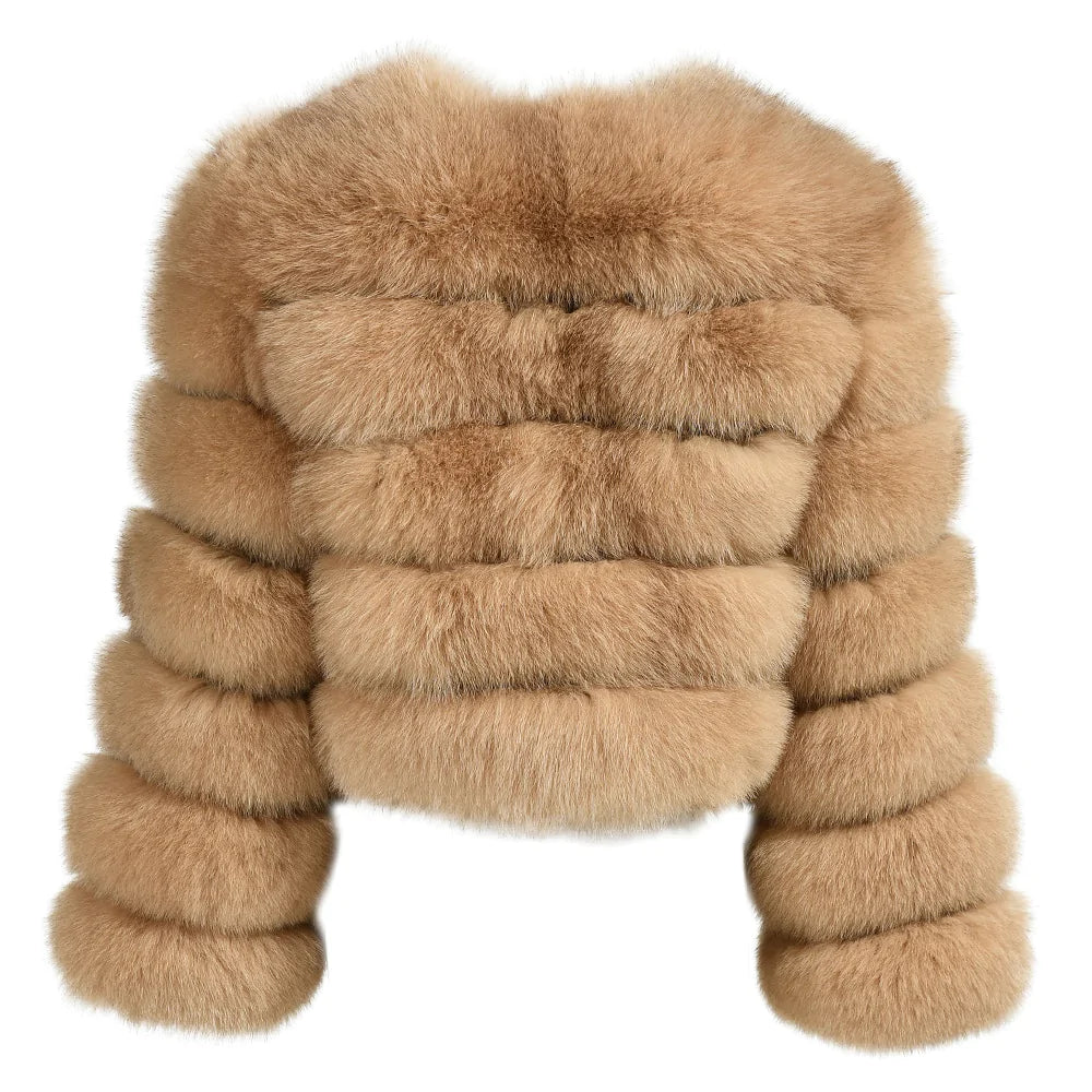 Rouge Camel Fox Fur Jacket