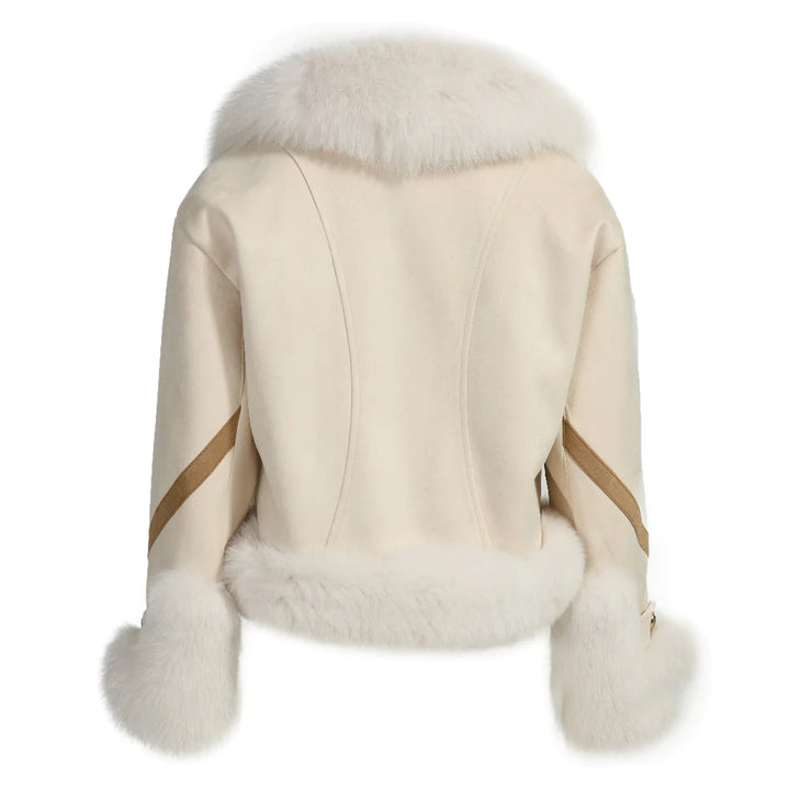 Rossella Jacket in White Suede