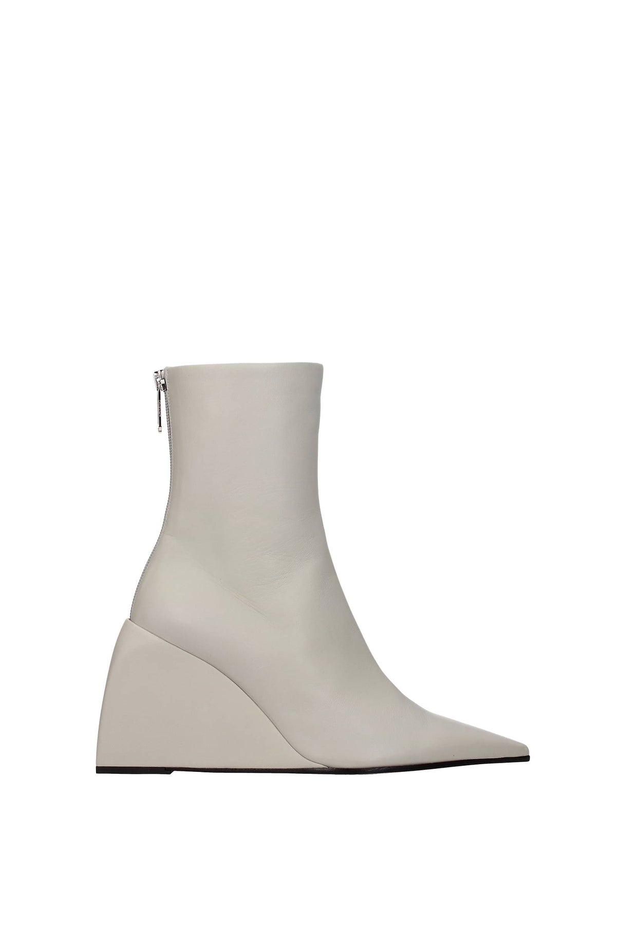 OFF-WHITE ANKLE BOOTS LEATHER GRAY