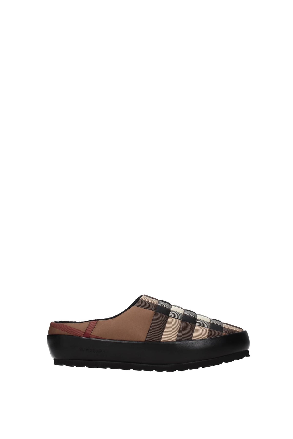 BURBERRY SLIPPERS AND CLOGS FABRIC BROWN BIRCH