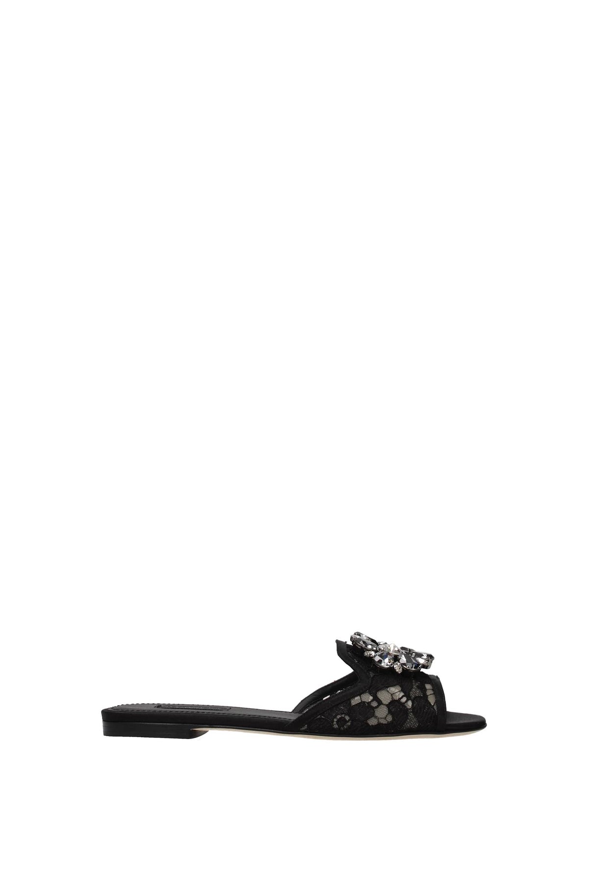 DOLCE & GABBANA SLIPPERS AND CLOGS LACE BLACK