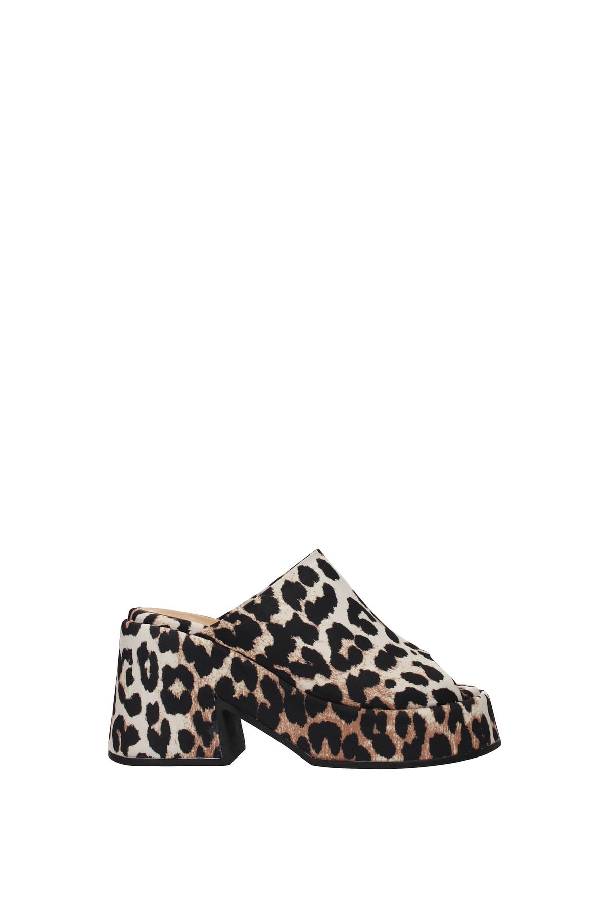 GANNI SLIPPERS AND CLOGS FABRIC BEIGE LEOPARD