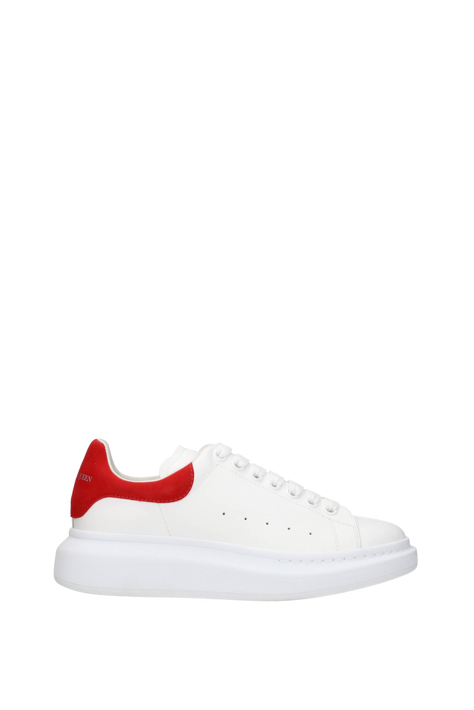 Sneakers Oversize Leather White Red - Alexander McQueen - Men