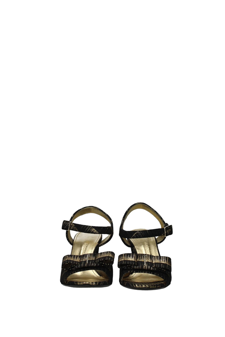 Sandals Violet Suede Black Gold - Salvatore Ferragamo - Women