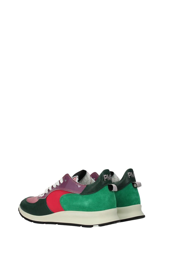 Sneakers Montecarlo Satin Green Pink - Philippe Model - Women