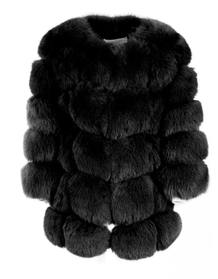 Classic Black Fox Fur Jacket