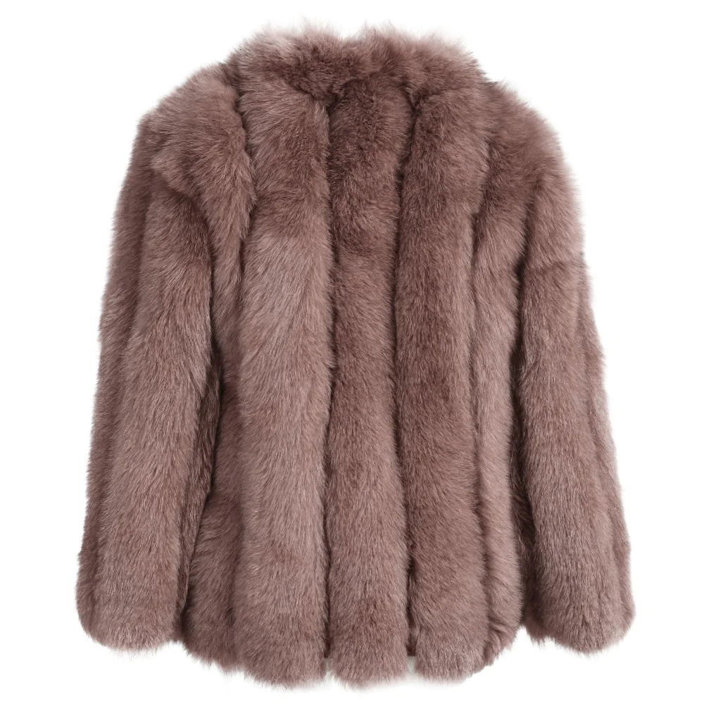 Reine Brown Fox Fur Jacket